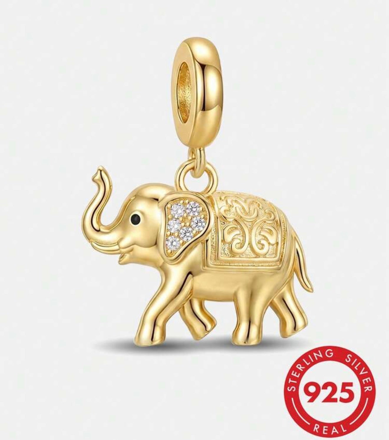 Golden Fortune Elephant Charm
