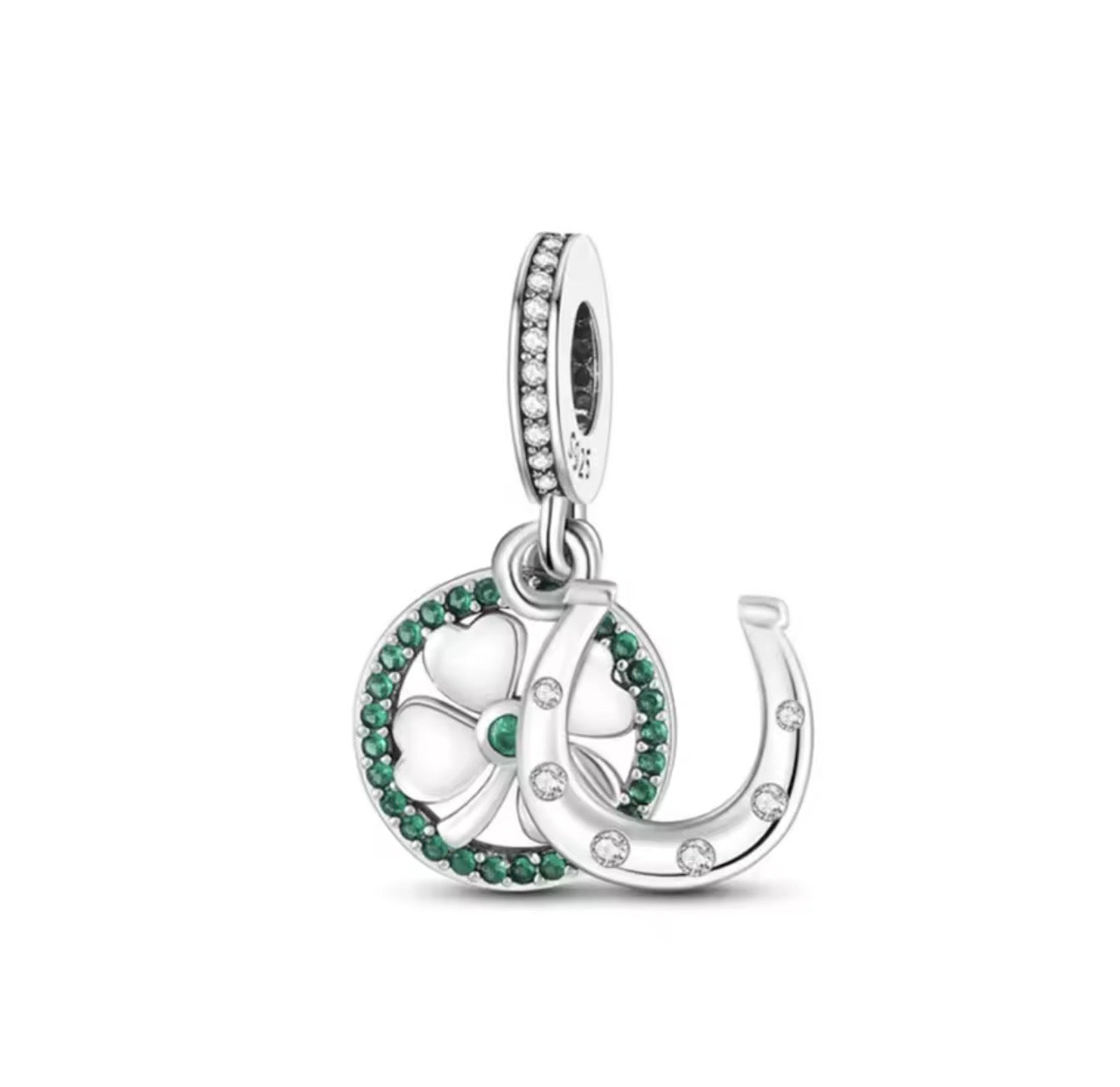 Lucky Clover & Horseshoe Charm