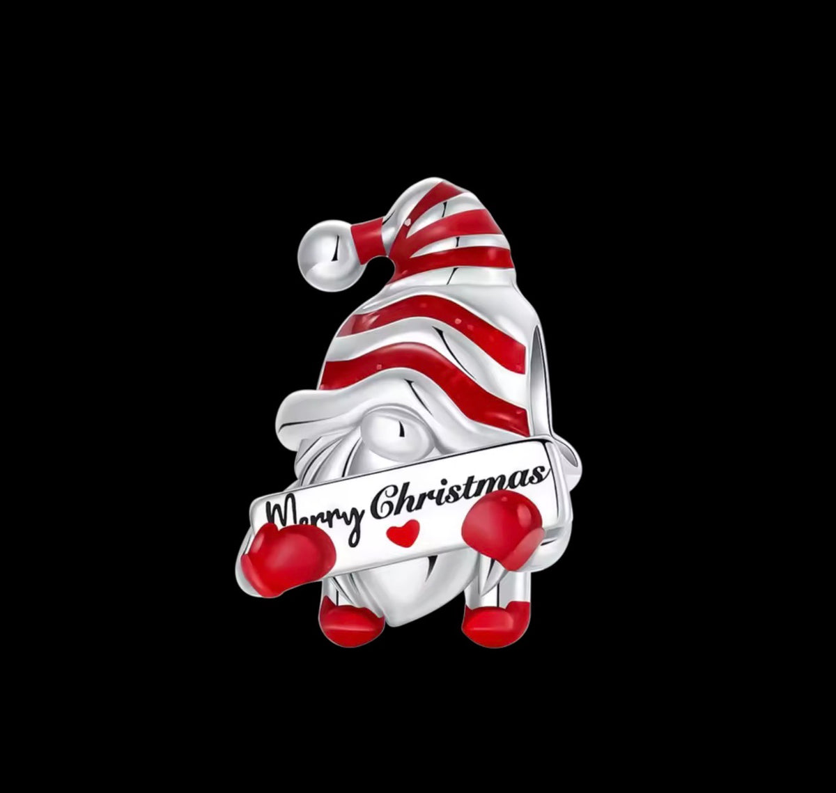 Merry Christmas Gnome Charm Bead