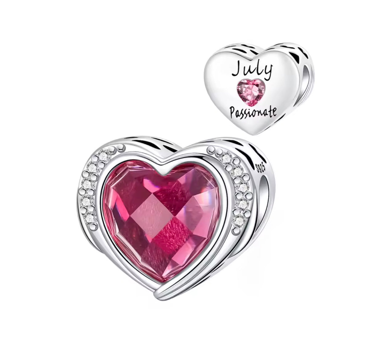 Birthstone Heart Charm