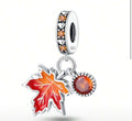 Autumn Whisper Maple Leaf Sterling Silver Dangle Charm