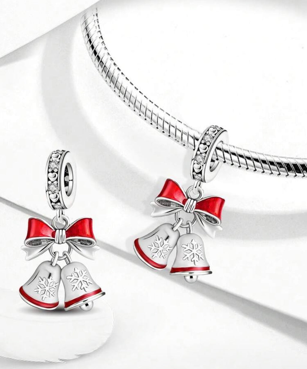 Jingle & Joy Christmas Bells Sterling Silver Dangle Charm