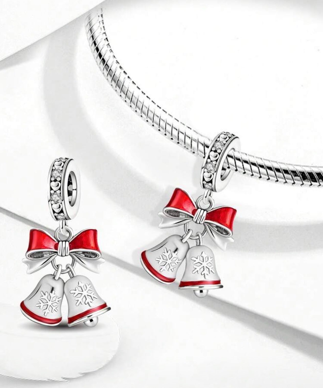 Jingle & Joy Christmas Bells Sterling Silver Dangle Charm
