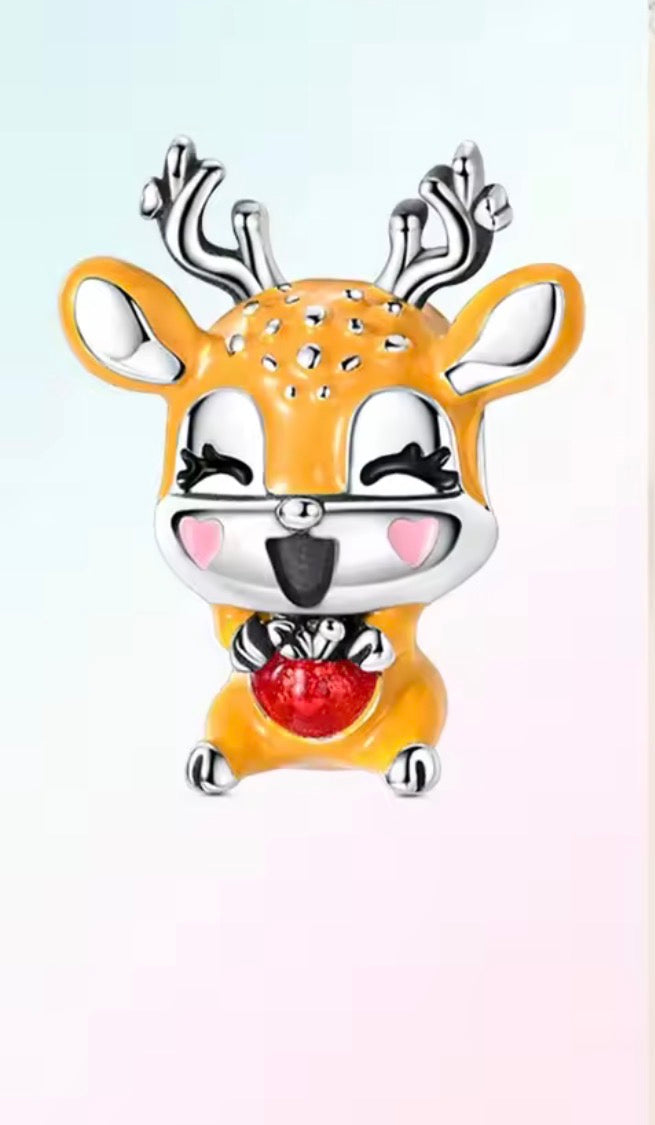 Rosy-Cheeked Reindeer Charm