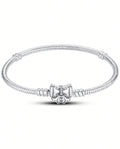 Wrapped in Grace Bow Clasp Sterling Silver Snake Chain Bracelet