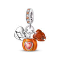 Give Thanks Pumpkin & Autumn Leaf Dangle Charm