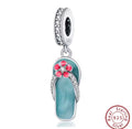 Beach Bloom — Sterling Silver Flip-Flop Charm