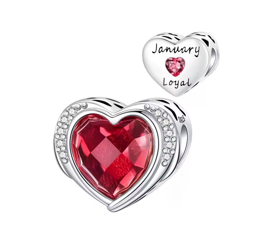 Birthstone Heart Charm