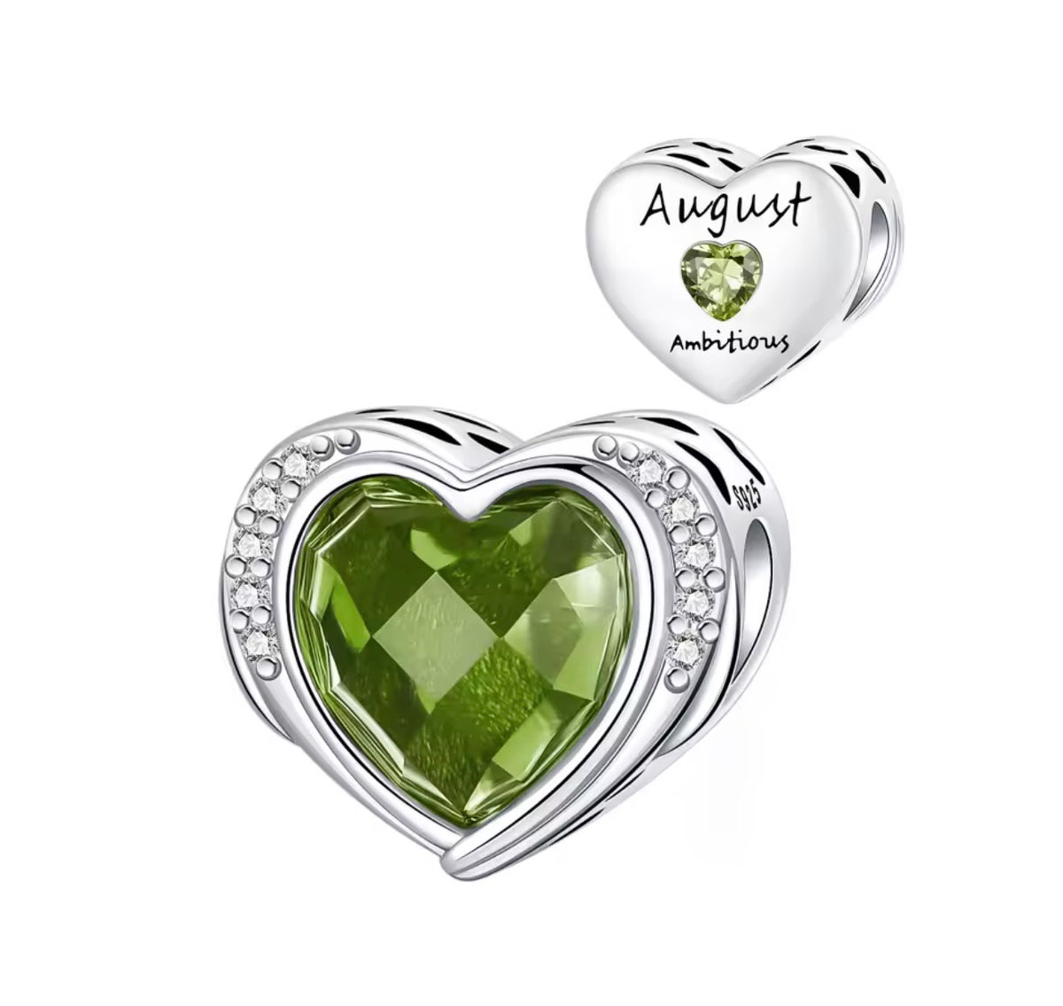 Birthstone Heart Charm