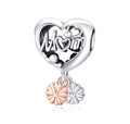 “Mom” Heart & Daisy Charm