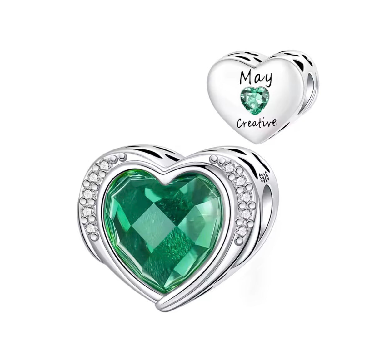 Birthstone Heart Charm