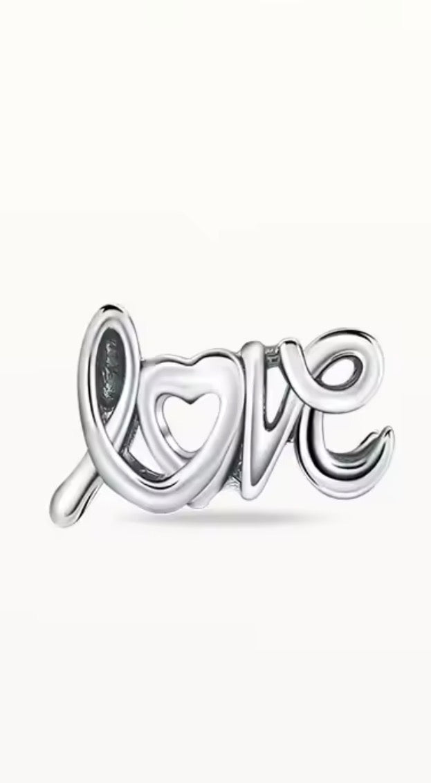 Script “Love” Sterling Silver Charm