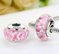 Pink Blossom Murano Glass Charm Bead