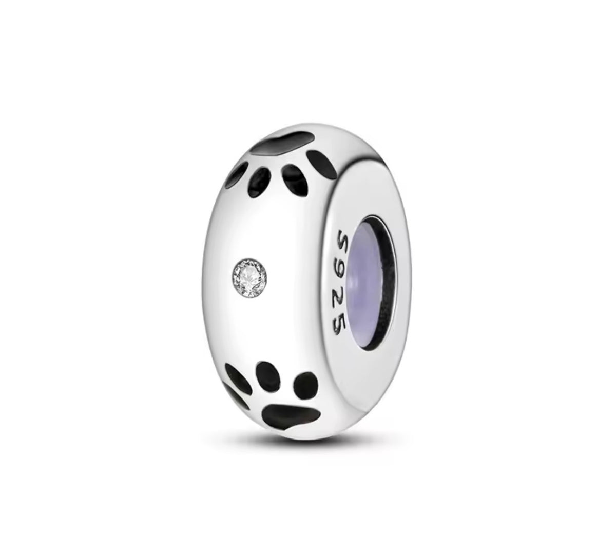 Paw Prints Sterling Silver stopper Charm
