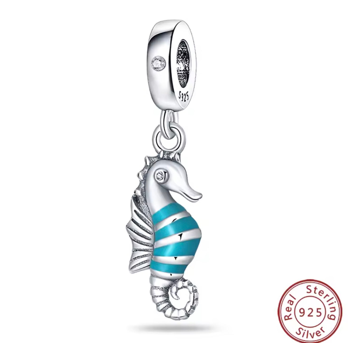 Sea Whisper — Sterling Silver Seahorse Charm