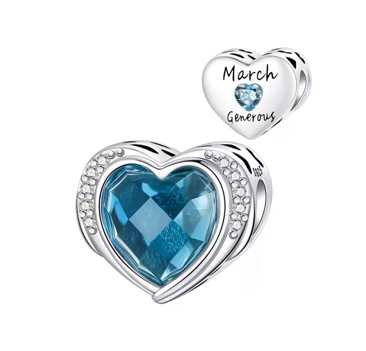 Birthstone Heart Charm