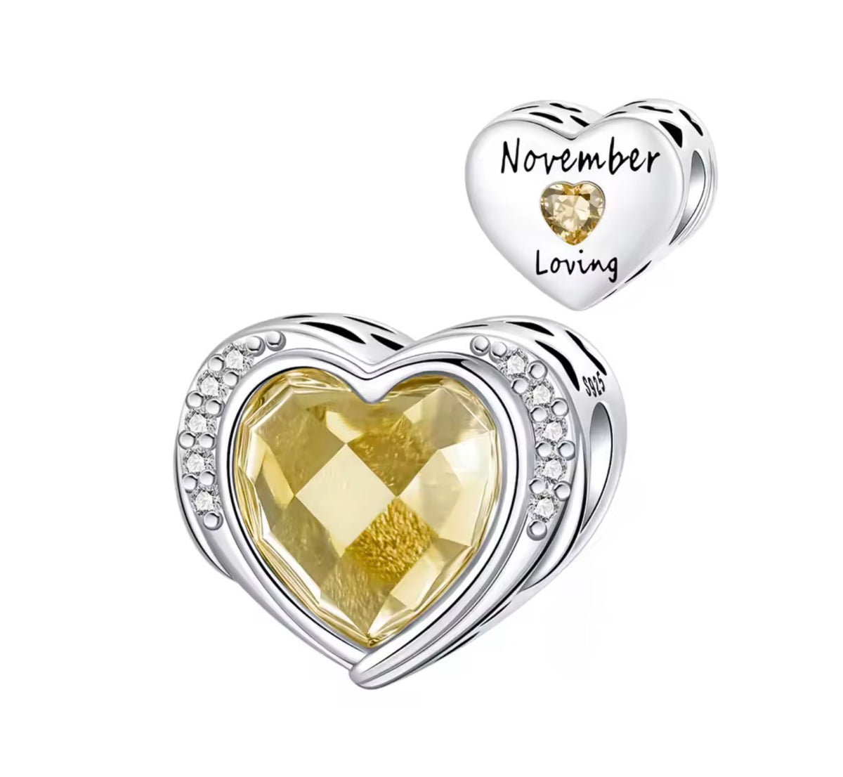 Birthstone Heart Charm