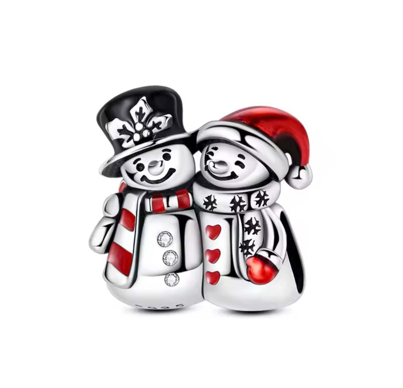 Snowman Duo Sterling Silver Charm