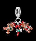 “Sweet” Gingerbread Family & Candy Cane Charm