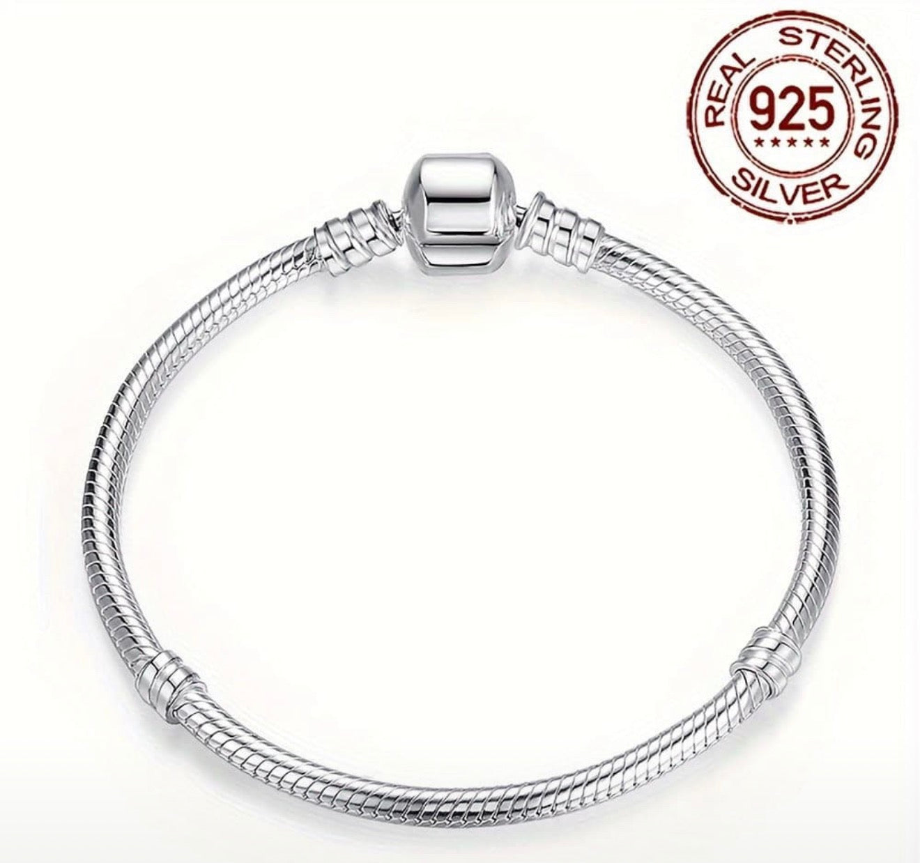 Cabernet Sterling Silver Charm Bracelet
