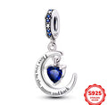 To the Moon and Back Crescent Heart Charm