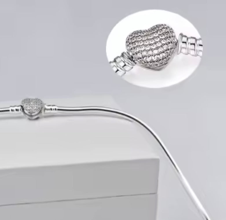 Sterling Silver Chain Necklace with Barrel Charm Clasp