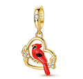 Cardinal in Bloom Heart Charm