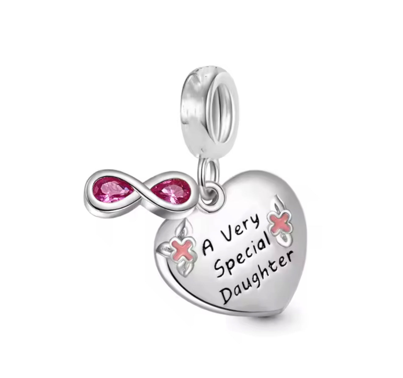 A Very Special Daughter Infinity Heart Charm