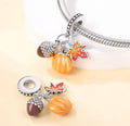 Autumn Trio Charm — Acorn, Pumpkin & Maple Leaf